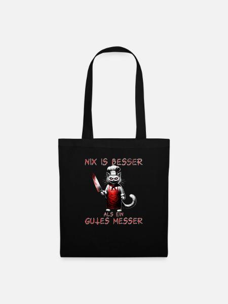 Gruseliger Koch Katze - Stoffbeutel - Schwarz