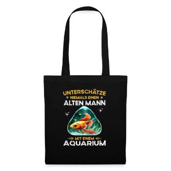 Ne sous-estimez jamais le vieil homme avec un aquarium - Sac en tissu - noir - Devant