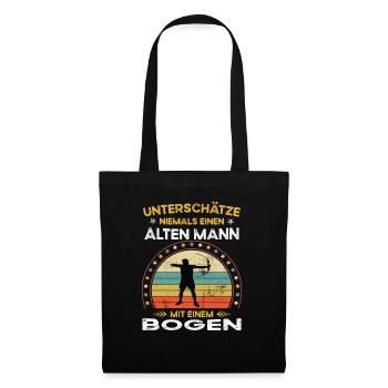 Never underestimate old man with a bow - Tote Bag - black - Front