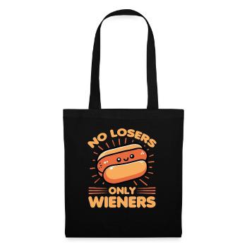 No Losers Only Wieners Funny Pun For Hotdog Lover - Tote Bag - black - Front