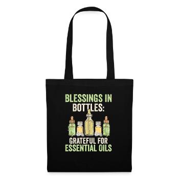Blessings in Bottles: Grateful for Essential Oils - Tote Bag - black - Front