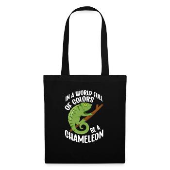 Caméléon Reptile Gardien de Zoo lézard Safari - Sac en tissu - noir - Devant