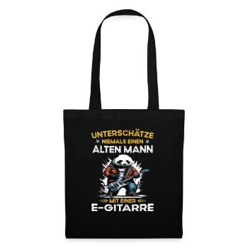 Never underestimate old man with a e - Tote Bag - black - Front