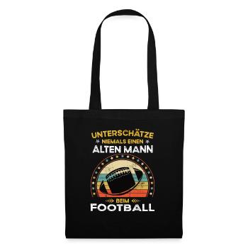 Never underestimate old man at football - Tote Bag - black - Front