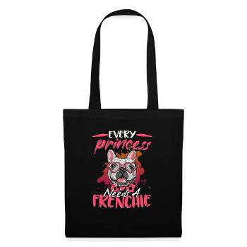 Chaque princesse a besoin d’un bouledogue français Frenchie - Sac en tissu - noir - Devant