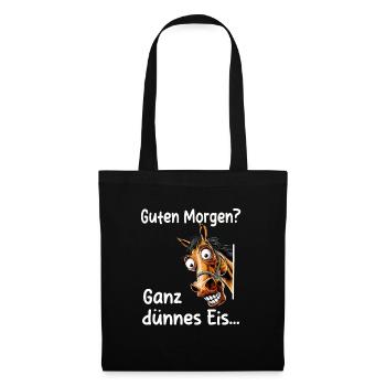 Funny Horse - Good Morning? Horses Pony Saying - Tote Bag - black - Front