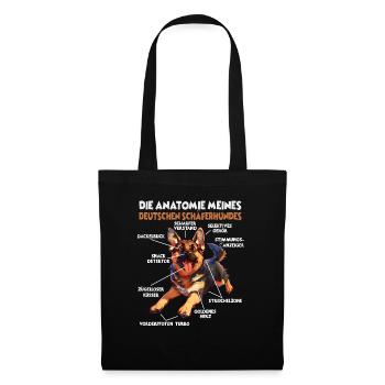 Berger allemand chien propriétaire T anatomie promenade - Sac en tissu - noir - Devant