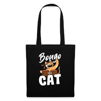 Bongo-Katzen-Geschenk - Stoffbeutel - Schwarz - Vorne