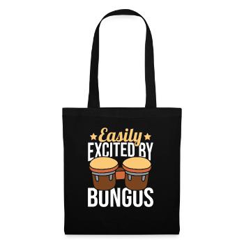 Bongo Musik Geschenk - Stoffbeutel - Schwarz - Vorne