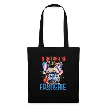 Je préfère avec mon Frenchie French Bull - Sac en tissu - noir - Devant