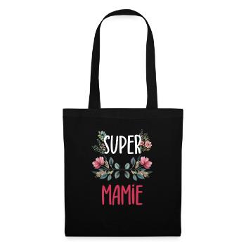 Super Oma Blumen Oma - Stoffbeutel - Schwarz - Vorne