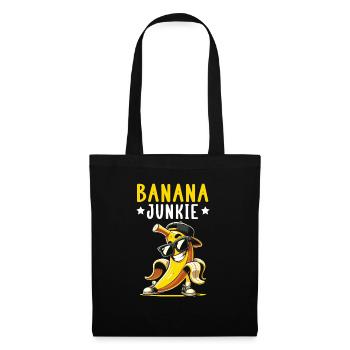 Bananenliebhaber Bananenfresser Essen Tropische Früchte - Stoffbeutel - Schwarz - Vorne