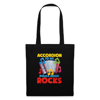 Accordéon Polka musique cadeau - Sac en tissu - noir - Devant
