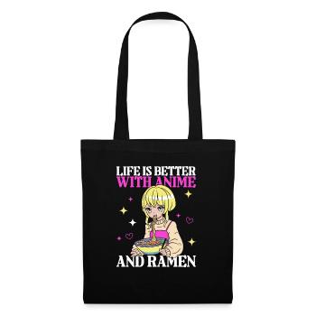 Life Is Better With Ramen & Anime - Tote Bag - black - Front