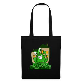 Take Me To Your Apartment T-Shirt Space Green Pun - Tote Bag - black - Front