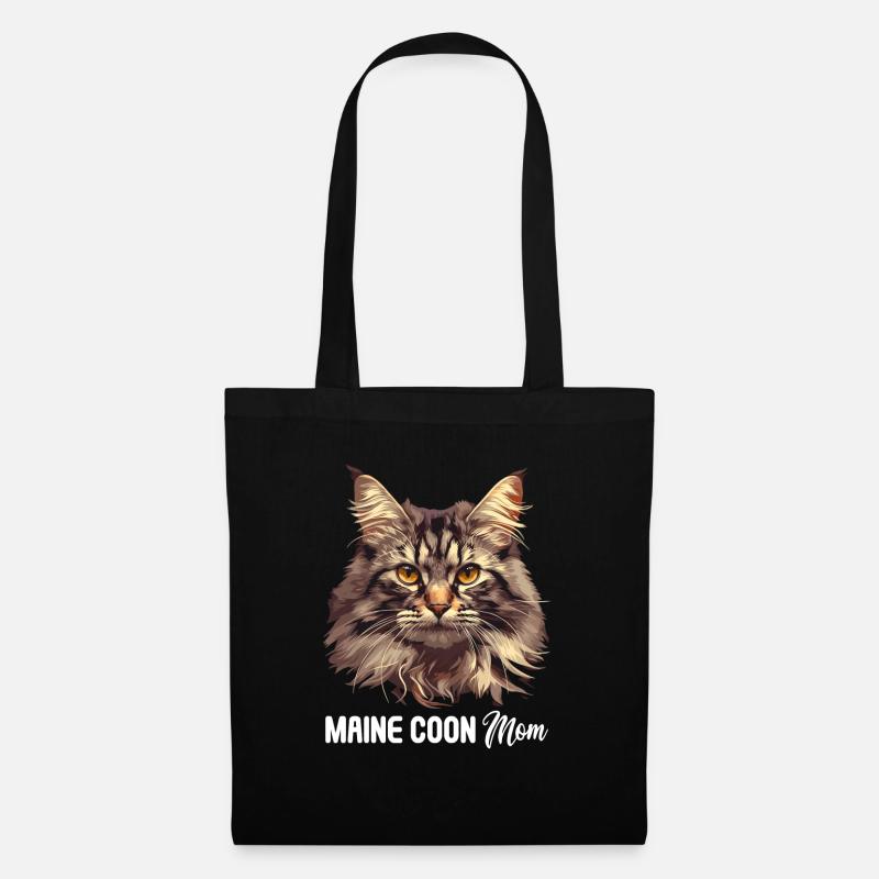 Maine Coon Kätzchen Maine Coon Katze - Stoffbeutel - Schwarz