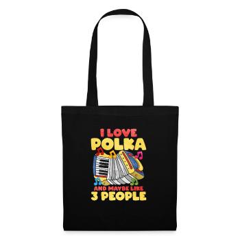 Accordéon Polka musique cadeau - Sac en tissu - noir - Devant