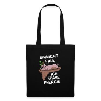 I'm not lazy, I save energy, pot-bellied pig - Tote Bag - black - Front