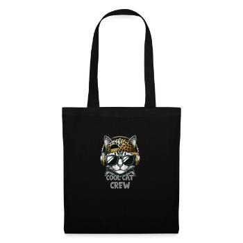 Cool cat with sunglasses and headphones - Tote Bag - black - Front