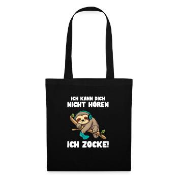Je ne t’entends pas, je joue - Sac en tissu - noir - Devant