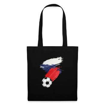 Fußball Flagge der Tschechischen Republik - Stoffbeutel - Schwarz - Vorne