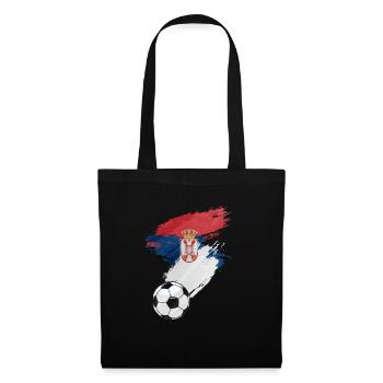Drapeau de Serbie Football - Sac en tissu - noir - Devant