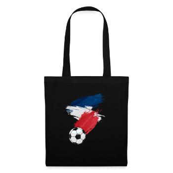 Frankreich Fußball Fußball Flagge - Stoffbeutel - Schwarz - Vorne