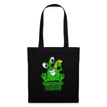 Take Me To Your Tacos T-Shirt Drôle Vert Espace - Sac en tissu - noir - Devant