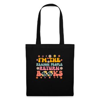 Groovy Reading Librarian Funny Library - Tote Bag - black - Front