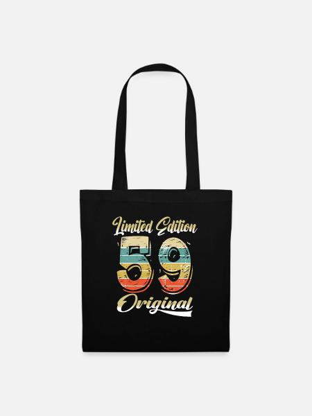 65 Jahre Geburtstag Jahrgang 1959 Limited Edition - Stoffbeutel - Schwarz