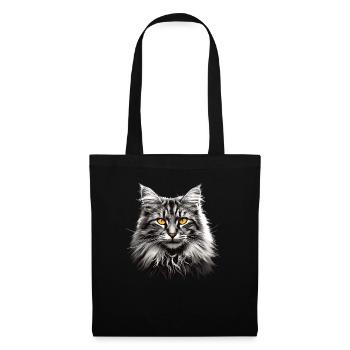 Norwegian Forest Cat Norwegische Waldkatze - Stoffbeutel - Schwarz - Vorne