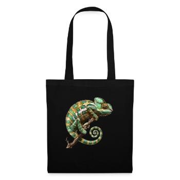 Conception de camélion - Sac en tissu - noir - Devant