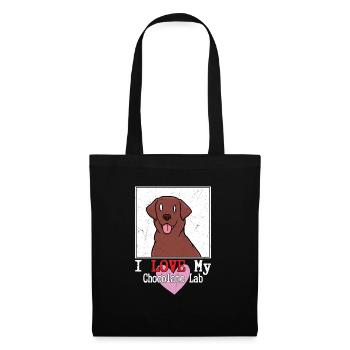 J’adore mon labrador retriever propriétaire de laboratoire de chocolat - Sac en tissu - noir - Devant