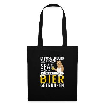 Sorry I'm late, drank beer - Tote Bag - black - Front