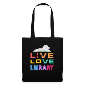 Lecture de livres de bibliothécaire de bibliothèque d’amour en direct - Sac en tissu - noir - Devant
