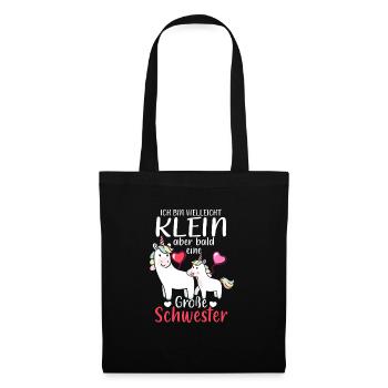 Je suis petite mais bientôt une grande sœur - Sac en tissu - noir - Devant