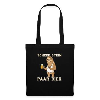 Ciseaux Pierre Couple Bière Bière Paresseux - Sac en tissu - noir - Devant