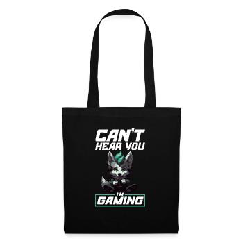 Can't Hear You I'm Gaming Wolf Video Games Gamer - Tote Bag - black - Front