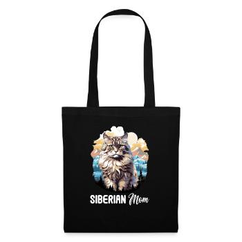 Chat Sibérien Sibirische Katze - Sac en tissu - noir - Devant