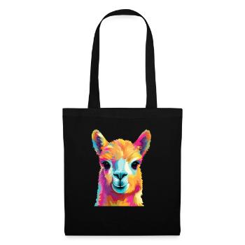 L’alpaga dans le Pop Art - Sac en tissu - noir - Devant