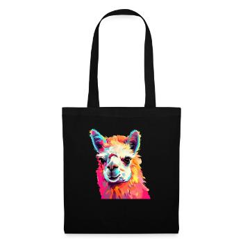L’alpaga dans le Pop Art - Sac en tissu - noir - Devant