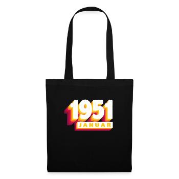 janvier 1951 0 73 ans homme femme anniversaire - Sac en tissu - noir - Devant