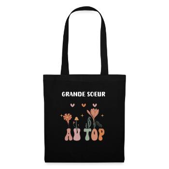 Big sister at the top bohemian flowers - Tote Bag - black - Front