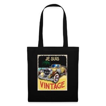Je Suis Vintage Auto Rétro Homme Papa Maman - Sac en tissu - noir - Devant