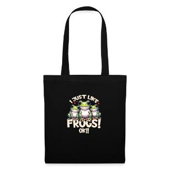 Three cartoon frogs - Tote Bag - black - Front