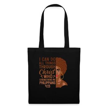 Je peux tout faire par Christ Afro-Américain - Sac en tissu - noir - Devant