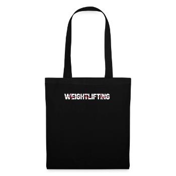 Weightlifting Weightlifting Ekg Heartbeat - Tote Bag - black - Front