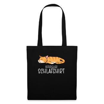 Official Sleep Shirt Cat Pajamas - Tote Bag - black - Front