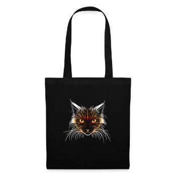 Cat's head orange - Tote Bag - black - Front