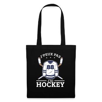 Ich kann nicht Ich habe Hockeyspieler Lustiger Hockeyspieler - Stoffbeutel - Schwarz - Vorne